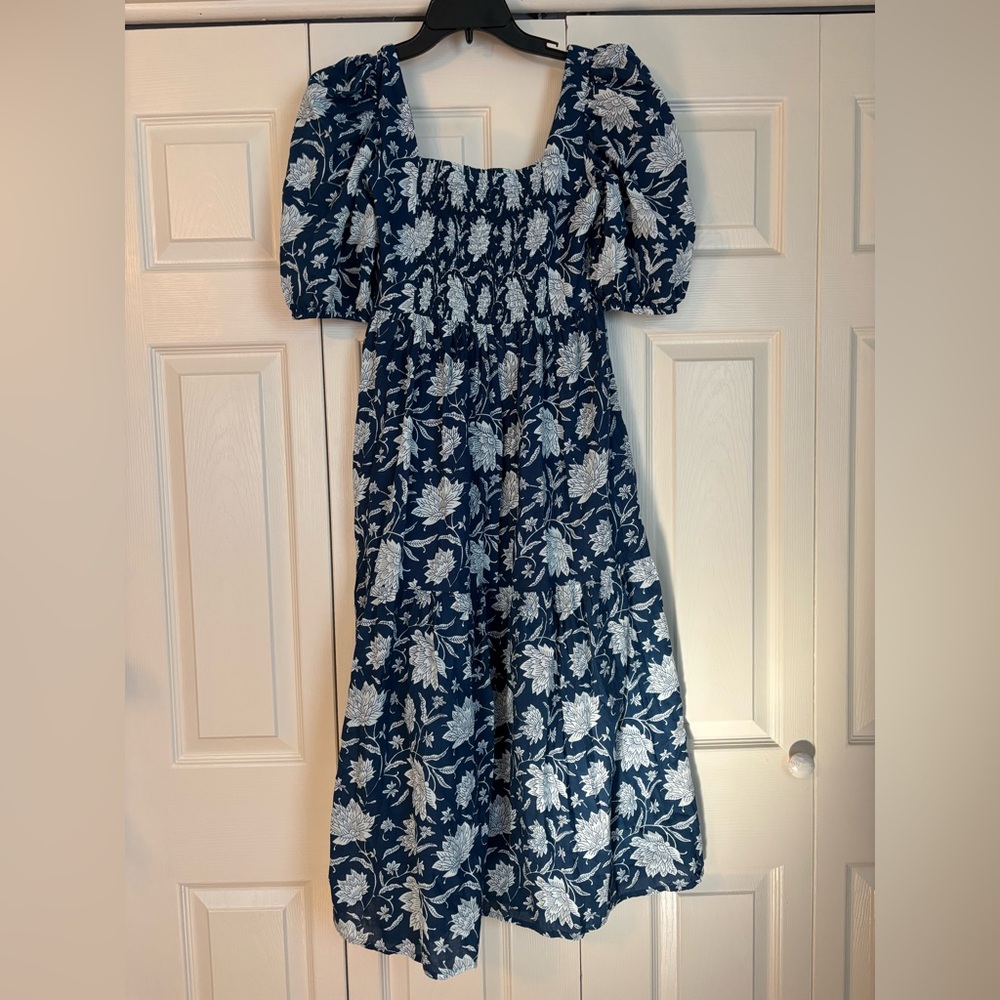 Monsoon and Beyond Blue and White Floral Midi Dress - Picture 14 of 15
